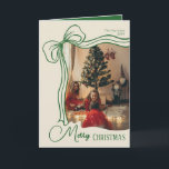 Whimsical Merry Christmas Hand Drawn Bow Photo Holiday Card<br><div class="desc">A whimsical family photo Christmas card featuring a cute hand-drawn green bow and script font. This modern and elegant folded card is perfect for sharing warm season’s greetings,  Merry Christmas wishes,  and custom holiday messages with friends and family in style.</div>