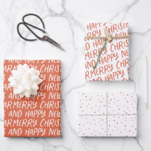 Whimsical Merry Christmas Happy New Year  Wrapping Paper Sheet