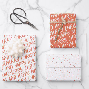 Whimsical Merry Christmas Happy New Year  Wrapping Wrapping Paper Sheet