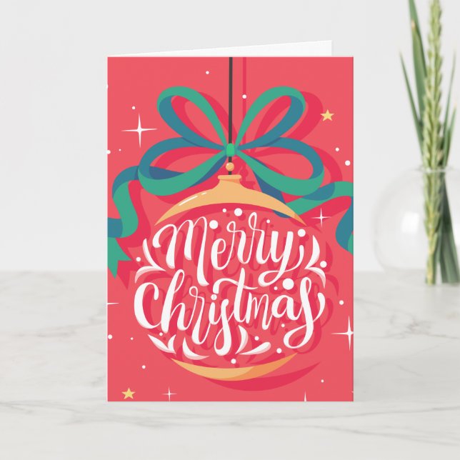 Whimsical Merry Christmas Personalised | Christmas Card (Front)