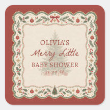 Whimsical Merry Little Christmas Baby Shower
