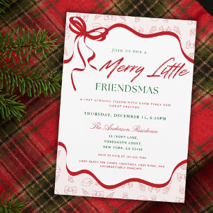 Whimsical Merry Little  Friendsmas Christmas Party Invitation