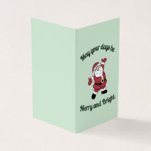 Whimsical Merry Santa Xmas Card