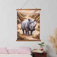 Whimsical Miniature Rhino Animal Hybrid Art