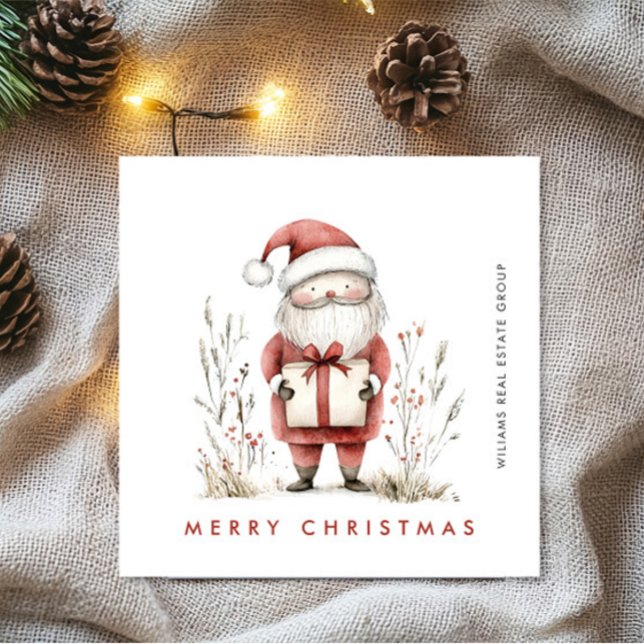 Whimsical Minimal Santa Claus Christmas Corporate Holiday Card (Creator Uploaded)