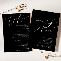 Whimsical Minimal Script Black All In One Wedding