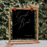 Whimsical Minimal Script | Black Guest Book Sign<br><div class="desc">This whimsical minimal script | black guest book sign is perfect for your classic simple black and white minimal modern boho wedding. The design features elegant, delicate, and romantic handwritten calligraphy lettering with formal shabby chic typography. The look will go well with any wedding season: spring, summer, fall, or winter!...</div>