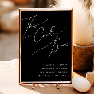 Whimsical Minimal Script Black This Candle Burns Poster