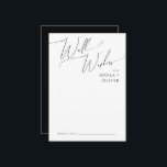 Whimsical Minimal Script Black Wedding Well Wishes Advice Card<br><div class="desc">This whimsical minimal script black wedding well wishes card is perfect for your classic simple black and white minimal modern boho wedding. The design features elegant, delicate, and romantic handwritten calligraphy lettering with formal shabby chic typography. The look will go well with any wedding season: spring, summer, fall, or winter!...</div>