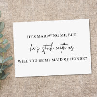 Whimsical Minimal Script Bridesmaid Proposal Card