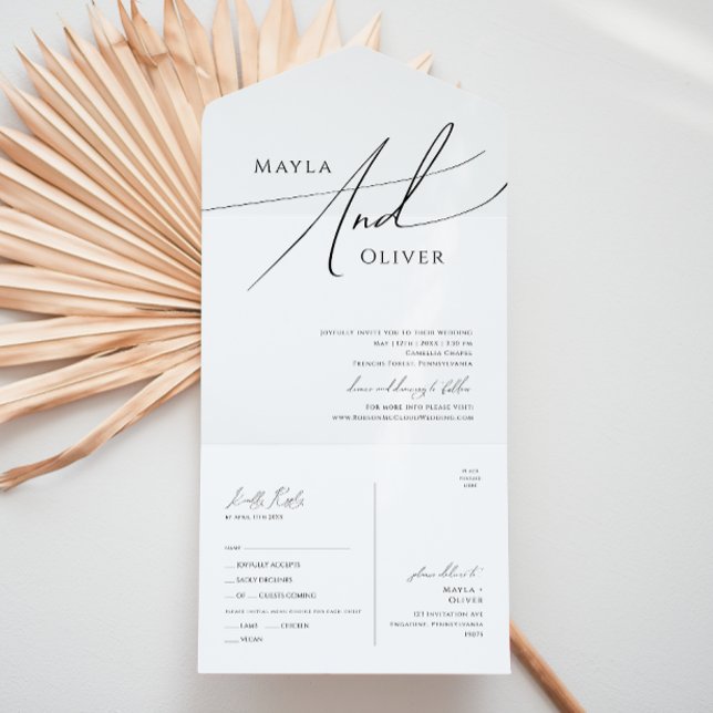 Whimsical Minimal Script Casual Seal and Send All In One Invitation (Creator Uploaded)