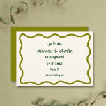 Whimsical Minimal Wavy Border Handwritten Casual Save The Date<br><div class="desc">This design features a simple,  whimsical,  hand-drawn style wavy border. The font used for the main text is casual and playful,  with a handwritten quality to it,  giving it a personal,  intimate touch. Use this design if you want prioritise a friendly and approachable vibe to your wedding over formality.</div>