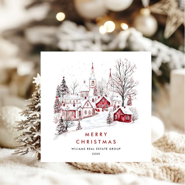 Whimsical Minimalist Country Christmas Corporate Holiday Card (Creator Uploaded)