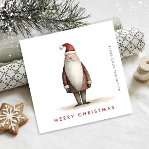 Whimsical Minimalist Santa Claus Christmas Company Holiday Card