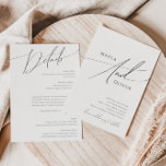 Whimsical Minimalist Script All In One Wedding Invitation<br><div class="desc">This whimsical minimalist script all in one wedding invitation is perfect for your classic simple black and white minimal modern boho wedding. The design features elegant, delicate, and romantic handwritten calligraphy lettering with formal shabby chic typography. The look will go well with any wedding season: spring, summer, fall, or winter!...</div>