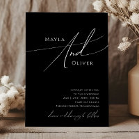 Whimsical Minimalist Script | Black Casual Wedding