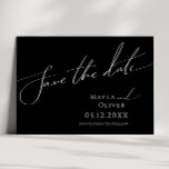 Whimsical Minimalist Script | Black Horizontal Save The Date<br><div class="desc">This whimsical minimalist script | black horizontal save the date is perfect for your classic simple black and white minimal modern boho wedding. The design features elegant, delicate, and romantic handwritten calligraphy lettering with formal shabby chic typography. The look will go well with any wedding season: spring, summer, fall, or...</div>