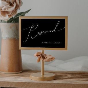 Whimsical Minimalist Script   Black Reserved Sign