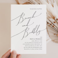 Whimsical Minimalist Script Brunch and Bubbly