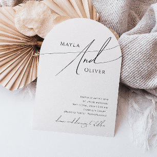Whimsical Minimalist Script Casual Wedding Arch Invitation