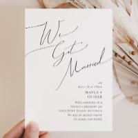 Whimsical Minimalist Script Elopement Announcement