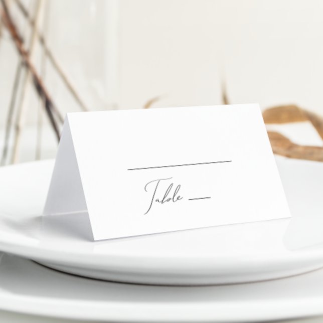 Whimsical Minimalist Script Folded Place Card (Creator Uploaded)