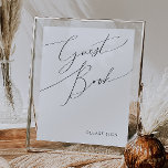 Whimsical Minimalist Script Guest Book Sign<br><div class="desc">This whimsical minimalist script guest book sign is perfect for your classic simple black and white minimal modern boho wedding. The design features elegant, delicate, and romantic handwritten calligraphy lettering with formal shabby chic typography. The look will go well with any wedding season: spring, summer, fall, or winter! The product...</div>