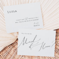 Whimsical Minimalist Script | Maid of Honour Card