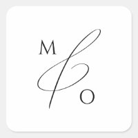 Whimsical Minimalist Script Monogram Envelope Seal