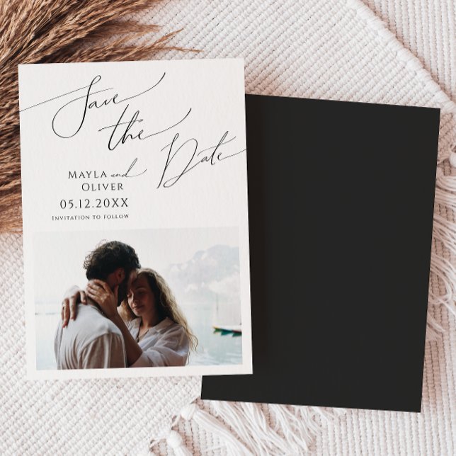 Whimsical Minimalist Script Save The Date Magnetic Invitation (Creator Uploaded)
