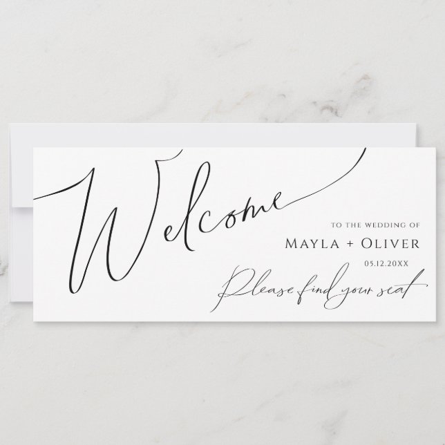 Whimsical Minimalist Script Seating Chart Header (Front)