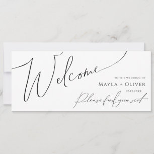 Whimsical Minimalist Script Seating Chart Header