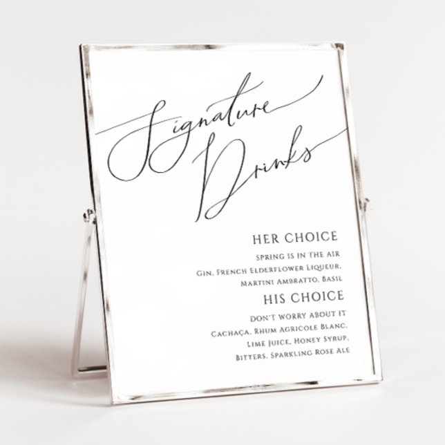 Whimsical Minimalist Script Signature Drinks Sign (Creator Uploaded)