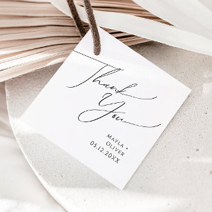 Whimsical Minimalist Script Thank You Favour Tags