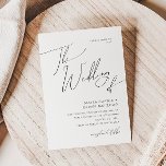 Whimsical Minimalist Script The Wedding Of Invitation<br><div class="desc">This whimsical minimalist script the wedding of invitation is perfect for your classic simple black and white minimal modern boho wedding. The design features elegant, delicate, and romantic handwritten calligraphy lettering with formal shabby chic typography. The look will go well with any wedding season: spring, summer, fall, or winter! The...</div>