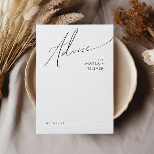 Whimsical Minimalist Script Wedding Advice Card