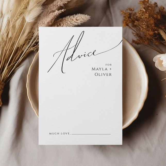 Whimsical Minimalist Script Wedding Advice Card (Creator Uploaded)