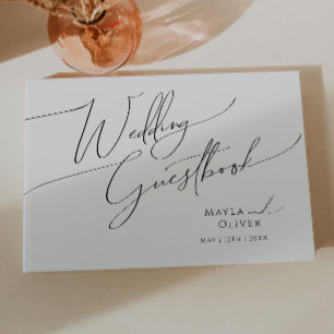 Whimsical Minimalist Script Wedding Guestbook