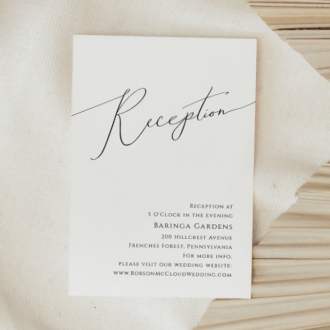 Whimsical Minimalist Script Wedding Reception Card (Creator Uploaded)
