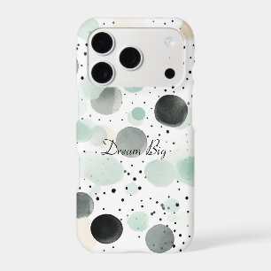 Whimsical Mint Black Cream Dots