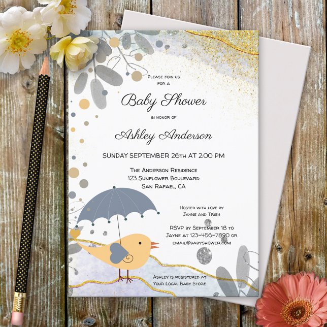 Whimsical Modern Baby Shower Invitation (Creator Uploaded)