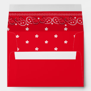 Whimsical Modern Birthday Cute Red Bandanna Envelope