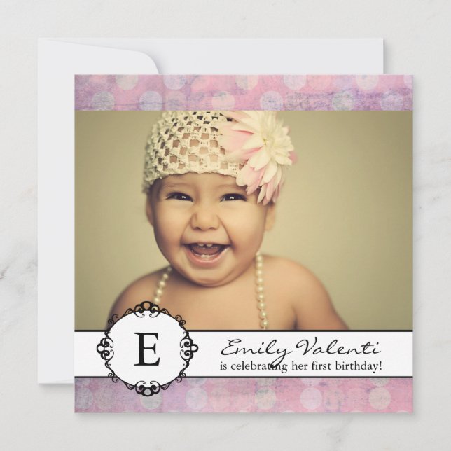 Whimsical & Modern Birthday Party Invitation (Front)