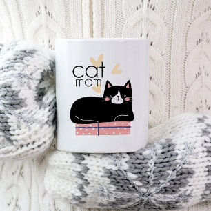 Whimsical Modern Cat Mum Fun Typography  Coffee Mug