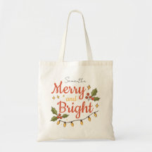Whimsical Modern Christmas Holiday Tote Bag