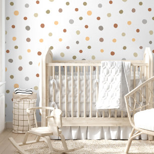 Whimsical Modern Kids Pastel Polka Dot Pattern Wallpaper