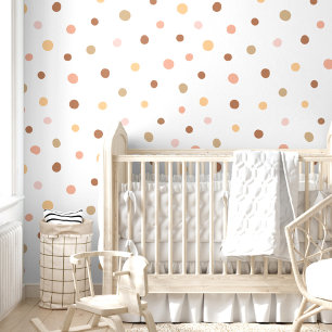 Whimsical Modern Pastel Pink Polka Dot Pattern Wallpaper