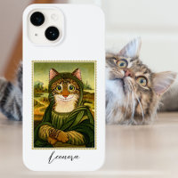 Whimsical Mona Lisa Cat Custom Name
