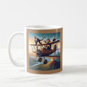 Whimsical Monkey Aviators Conquer the Sky! Coffee Mug