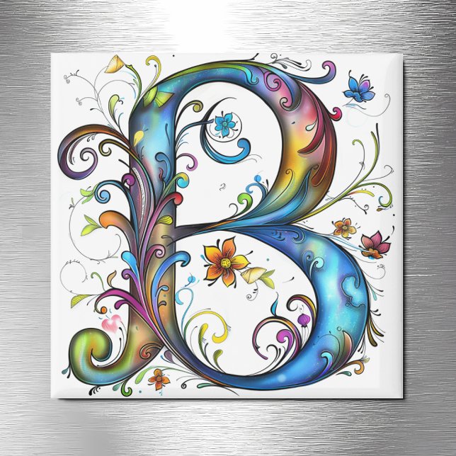 Whimsical Monogram B Magnet (Creator Uploaded)
